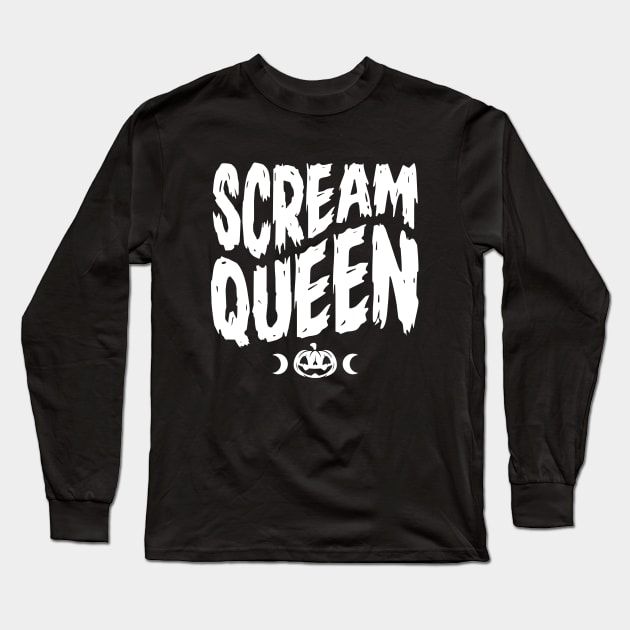 Scream Queen - Pumpkin - Halloween - Graphic Long Sleeve T-Shirt by Nemons